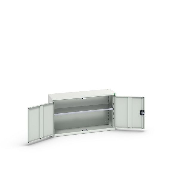 bott verso Flügeltürschrank, mit 1 Fachboden, BxTxH: 1050 x 350 x 600 mm, Lichtgrau / Lichtgrau, 16926202.16