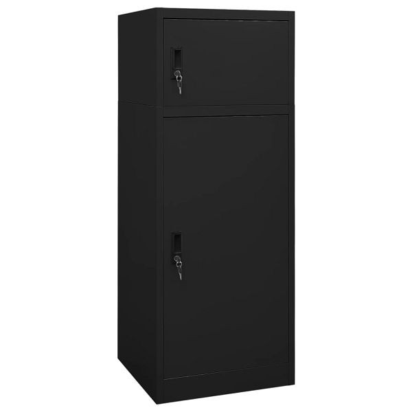 vidaXL Sattelschrank Schwarz 53x53x140 cm Stahl, 339601