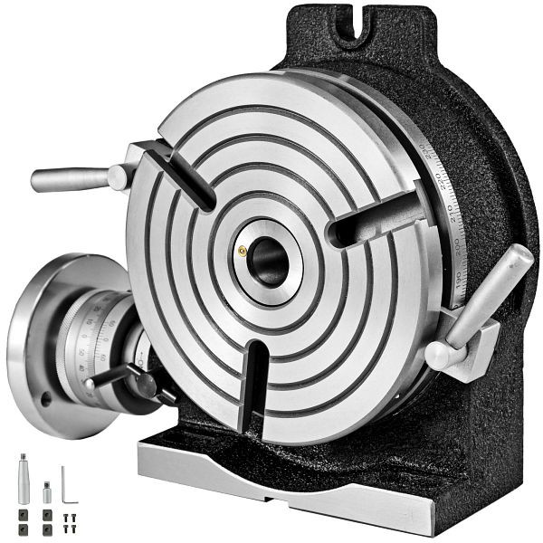 VEVOR Teilapparat Rundtisch 200mm Rundteiltisch Horizontal Vertikal Teilkopf Teilapparat schwenkbar zum Fräsen und Bohren, GZTHV-8SC00000001V0
