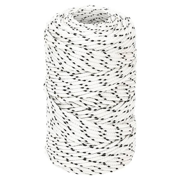 vidaXL Bootsseil Geflochten Weiß 2 mmx100 m Polyester, 152743
