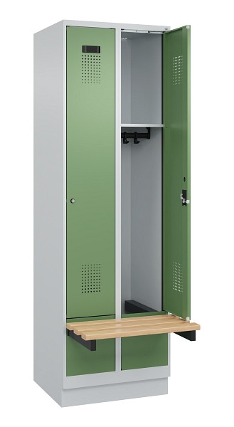 C+P Spind Evolo PLUS, 2 Abteil, 1950x600x815mm, 7035/6011, Zylinderschloss, 049040-20 S10037