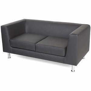 Rocada Wartezimmer-Sofa 2-Sitzer Kunstleder schwarz, 972