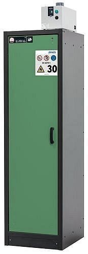 asecos Gefahrstoffschrank Basis-Line 30-63L, 565 mm, 3 Einlegeböden, Tür grün (links), 3100206830076