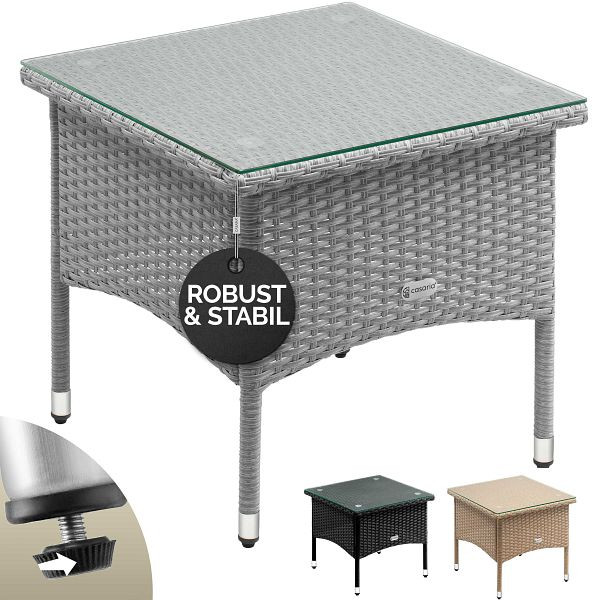 casaria Polyrattan Beistelltisch Grau 50x50x45cm, 109731