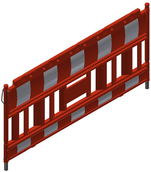 Schake Euro2-Schrankenzaun Typ Nox orange, ohne Lampenadapter, rot / weiß, 33420K-O