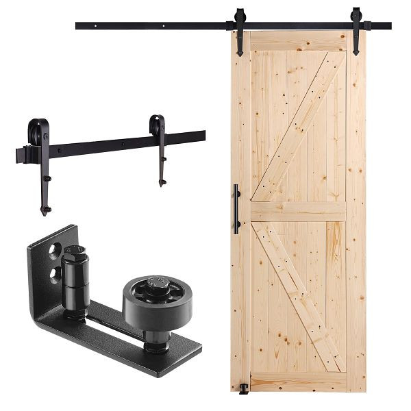 VEVOR Scheunentor und Hardware-Kit 30 "x 84" Holz Schiebe Scheunentor Kit reibungslos, MZGCMTZYS308EQ3YEV0