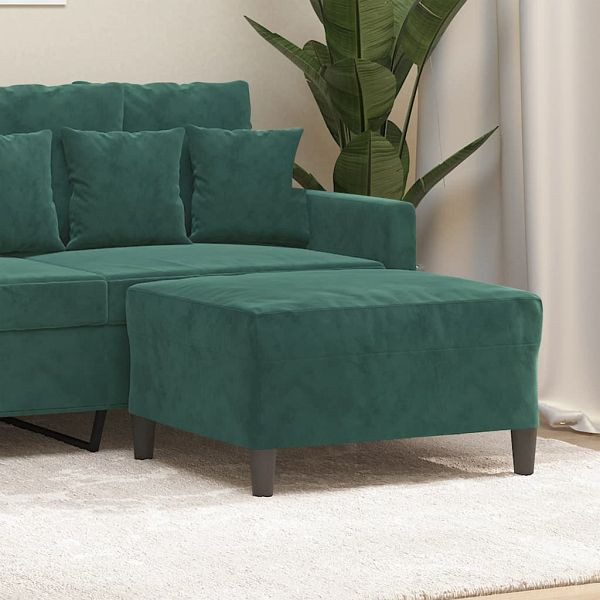 vidaXL Fußhocker Dunkelgrün 70x55x41 cm Samt, 349319, 8720287186229