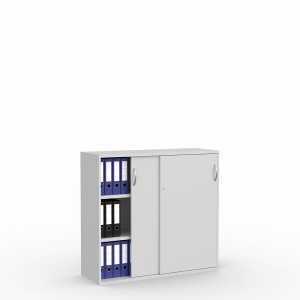 Deskin Schiebetürenschrank Multi M pro, Dekor lichtgrau, B 1200 x H 1140 x T 420 mm, 270174