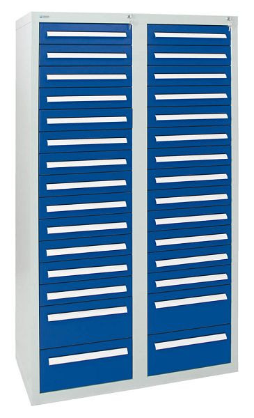 stumpf Schubladenschrank Serie T-100/35-4, RAL 7035/5010, 30 Schubladen (26x100, 4x200mm), 8154774