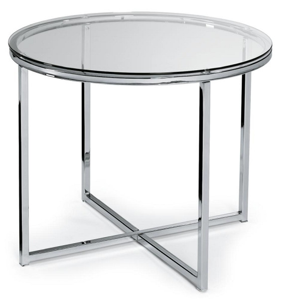 Deskin Glastisch XABI, Gestell verchromt, Glasplatte klar, gehärtet, 279191