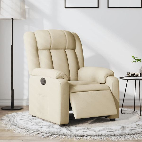 vidaXL Relaxsessel Elektrisch Creme Stoff, 3205301, 8721012177895