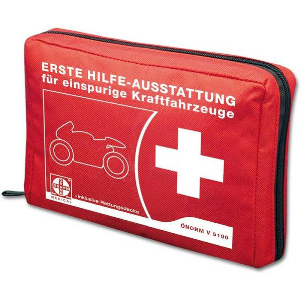 Stein HGS Motorrad-Verbandtasche aus Nylon, Inhalt nach ÖNORM V 5100, 150 x 120 x 45 mm, 33254