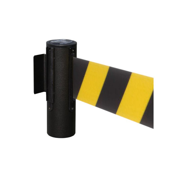 Stein HGS Wandgurtkassette 'P-Line 46' aus Metall, schwarz, breites Band, schwarz/gelb, 3,8 m, 65866.0010