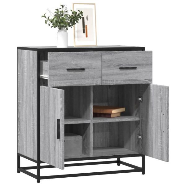 vidaXL Sideboard Grau Sonoma 68x35x76 cm Holzwerkstoff und Metall, 848982