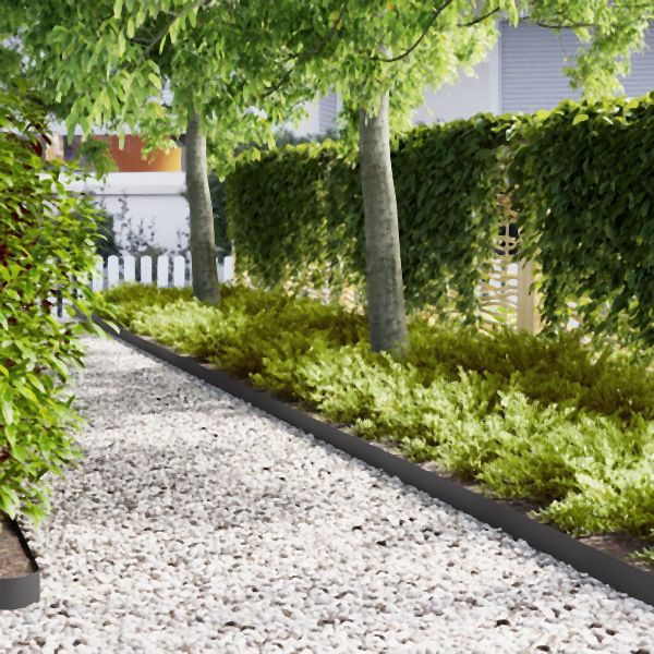 vidaXL Rasen Edgings 20 Stück Schwarz 100x0.5x15 cm Kunststoff, 865919