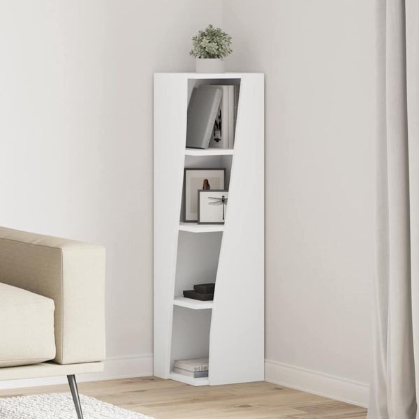 vidaXL Eckschrank Weiß 27,5x27x102cm Holzwerkstoff, 889845