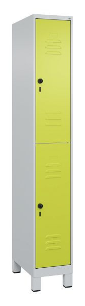 C+P Doppelstöckiger Spind Classic PLUS, Füße, 1950x300x500mm, 7035/0024, 080310-10 S10010