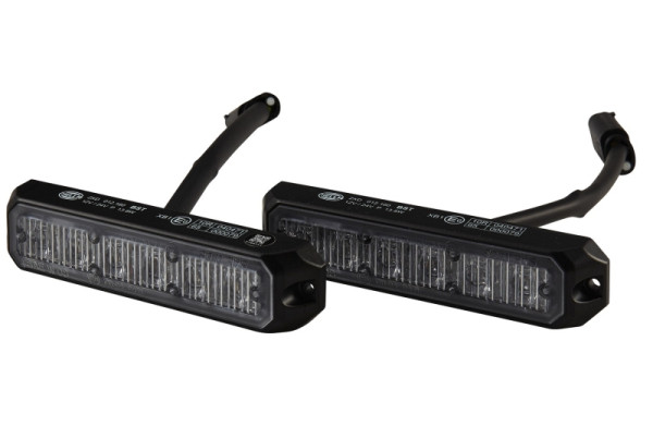 HELLA LED-Blitz-Kennleuchte, BST, 12/24V, blau, Anbau/Schraubanschluss, Kabel: 150mm, Stecker: AMP, Set, 2XD 012 160-841