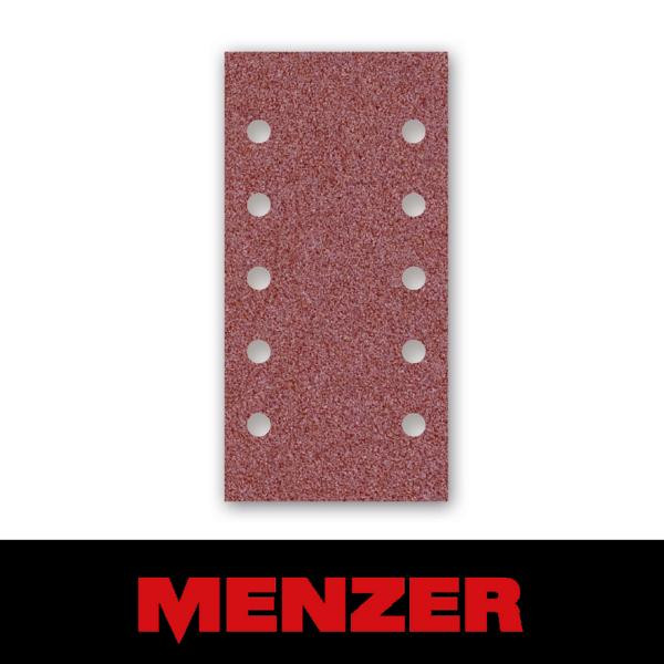 Menzer Klett-Schleifbogen, 115 x 230 mm, 10 Loch, Korn 100, Normalkorund, VE: 50, 252111100