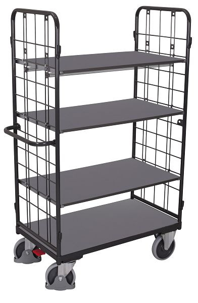 VARIOfit Etagenwagen hoch, Außenmaße: 1.385 x 820 x 1.820 mm, RAL 7016 anthrazitgrau, 3 variable Etagenböden, sw-800.216/AG