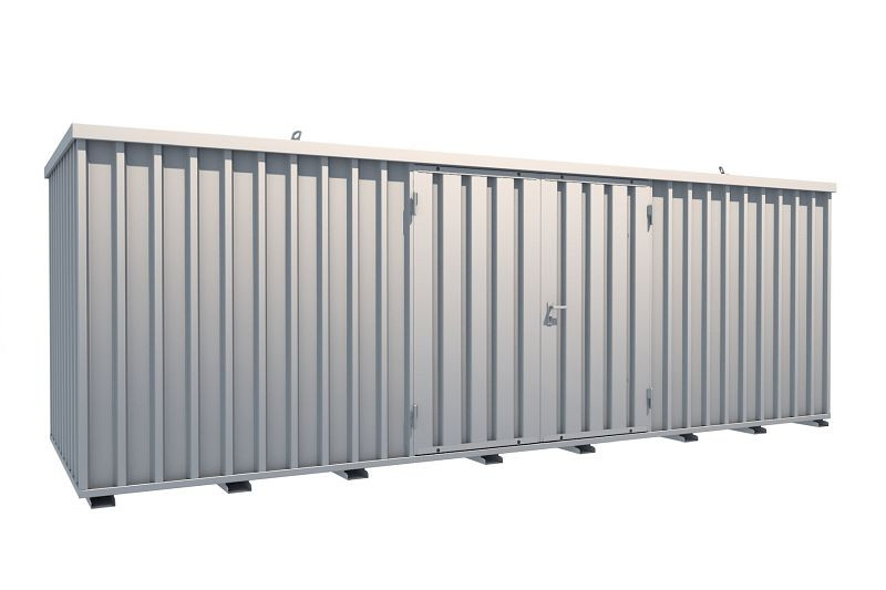 BOS Schnellbaucontainer 6x2 m, 2-flügelige Tür auf der 6 m-Seite, mit Staplerentladung, mit Kondenswasser-Stop-Beschichtung, SC3000-6x2-LZ+AKW-6x2+STAP