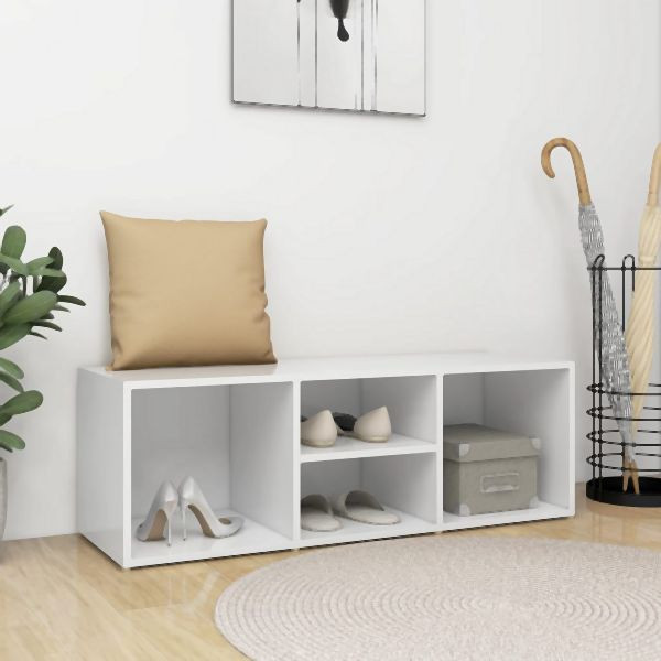 vidaXL Schuhbank Weiß 105x35x35 cm Holzwerkstoff, 804463