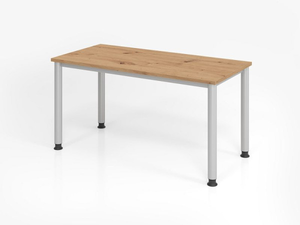 Hammerbacher Schreibtisch HS614, 140 x 67 cm, Platte: Asteiche, 25 mm dick, 2 mm ABS-Kante, Rechteckform, VHS614/R/S