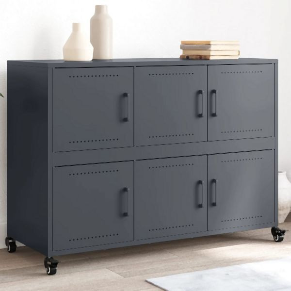 vidaXL Sideboard Anthrazit 100,5x39x72 cm Stahl, 846742