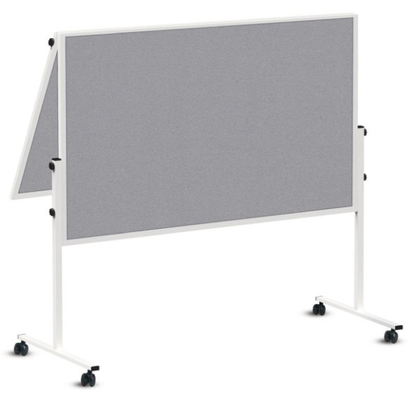 Deskin Moderationstafel ECONOMY, Oberfläche beidseitig Filz grau, H 1500 x B 1200 mm, 293322