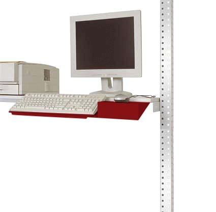 Manuflex Tastaturträger für PACKPOOL mit Mausfläche in Rubinrot RAL 3003, ZB3550.3003