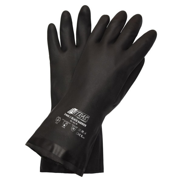 NITRAS Handschuh Chloroprene, schwarz, CAT3 Größe: 7, VE: 144 Paar, 3460-7