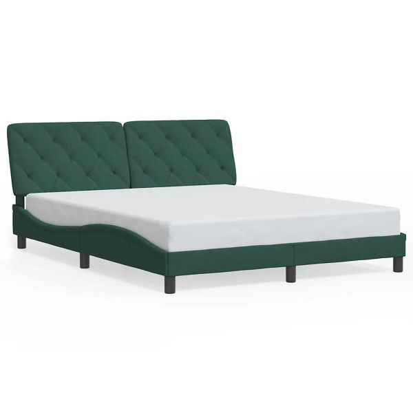 vidaXL Bettgestell mit Kopfteil Dunkelgrün 160x200 cm Samt, 3207932