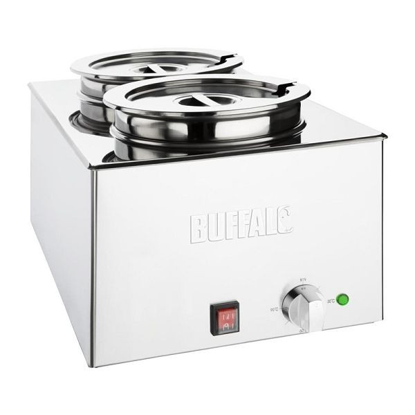Buffalo Bain-Marie mit 2x 5.2L Schalen, leicht zu reinigende Konstruktion aus Edelstahl, FT695