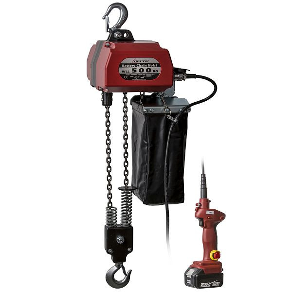 DELTA Batterie Kettenzug 18V- 2,2m/min 2-Strang, 0,5t mit 5m Hubhöhe, CZ.0.DBH.500.05