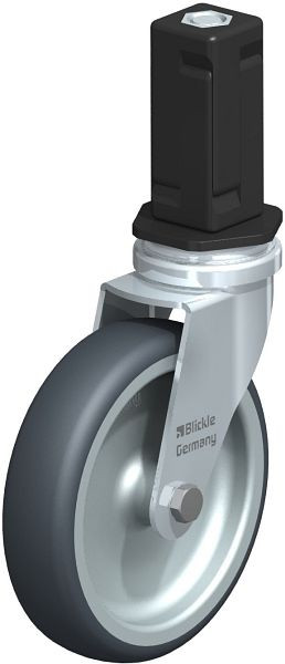 Blickle LRA-TPA 100G-EV04 Apparate-Lenkrolle mit Expander, Thermoplastisches Gummi-Elastomer, Grau, 845489