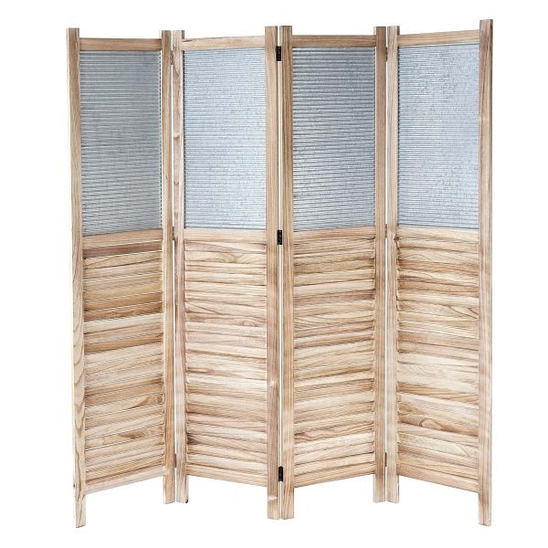 Mendler Paravent HWC-D27, Raumteiler Trennwand spanische Wand Sichtschutz, Holz Metall 170x160x2cm, 62651
