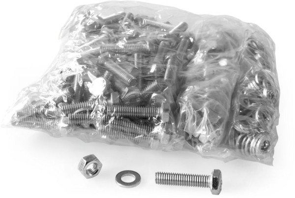 Moedel Befestigungsmaterial, Set 1x Schraube M6x25, Mutter M6, Scheibe 6,4mm, Set, VE: 100 Stück, 62574