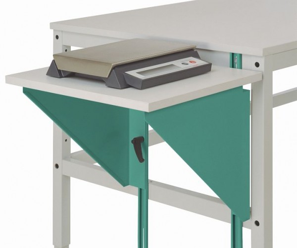 Manuflex Höhenverstellbarer Tischansatz für Arbeitstische und Werkbänke, B x T 500 x 1200 mm, Graugrün, AU0008.0001