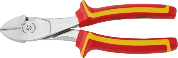 STAHLWILLE VDE-Kraftseitenschneider, Länge 188mm Kopf verchromt Griffe 2-Komponenten-Griffe, 67214180