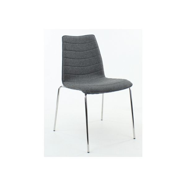 Lüllmann Konferenzstuhl, gepolstert, 470/870 x 540 x 510 mm, chrom/mittelgrau, 221003