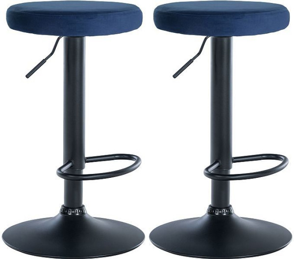 CLP Barhocker Ponte Samt schwarz, blau, VE: 2 Stück, 323469