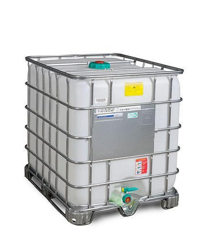 DENIOS IBC Gefahrgut-Container, EX, Stahlkufen, 1000 Liter, NW150, Auslauf NW50, 266174