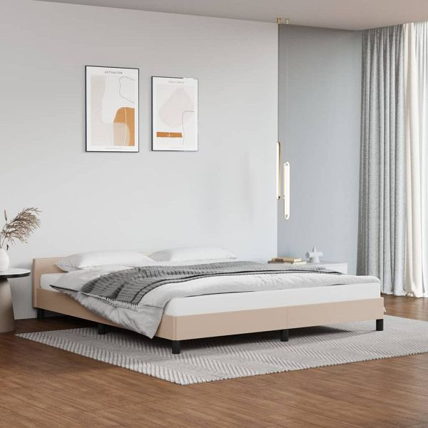 vidaXL Bettgestell mit Kopfteil Cappuccino-Braun 180x200 cm Kunstleder, 347518