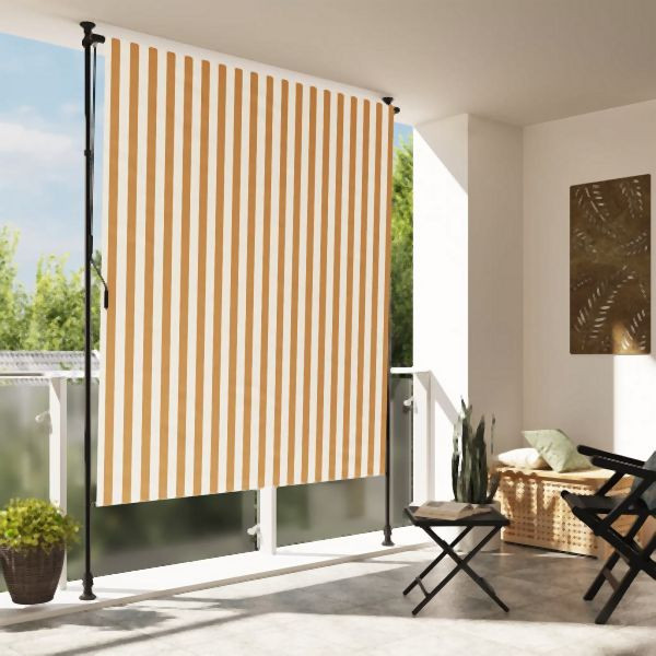 vidaXL Außenrollo Orange und Weiß 200x270 cm Stoff und Stahl, 368771