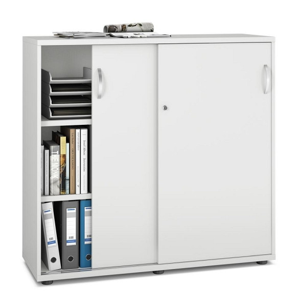 Deskin Schiebetürenschrank MULTI MODUL-PRO, Dekor weiß, B 1200 x H 1140 x T 420 mm, 352218