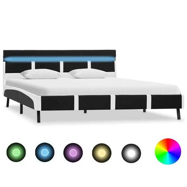 vidaXL Bett mit LED-Beleuchtung ohne Matratze Schwarz 120x200 cm, 280303, 8719883603599