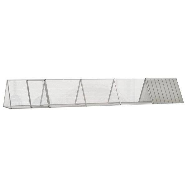 vidaXL Kaninchenkäfig Grau 504,5x80,5x71 cm Verzinkter Stahl, 3106451
