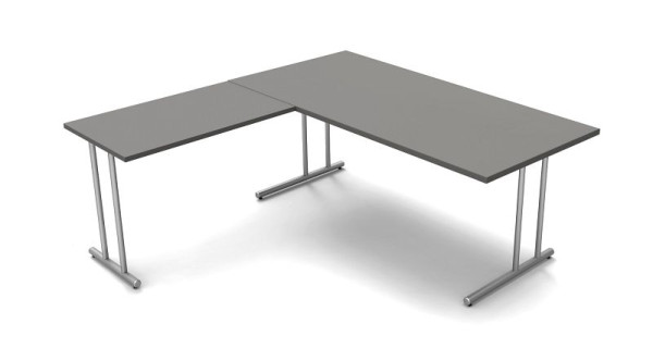Kerkmann Winkelarbeitsplatz, Start Up, B 1800 mm x T 1800 mm x H 750 mm, Farbe: Grafit (Montage), 11437112-1