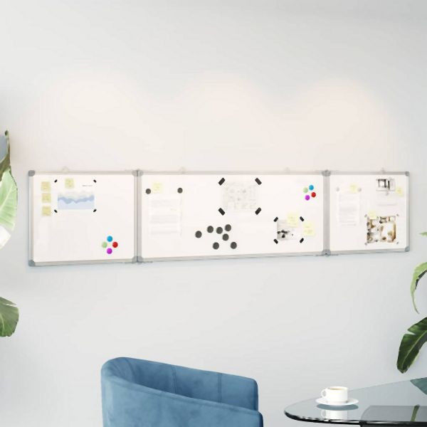 vidaXL Magnetisches Whiteboard Klappbar 200x40x1,7 cm Aluminium, 4005365