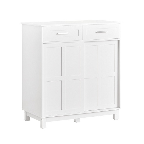 SoBuy Sideboard mit einer Schublade Weiß 80x40x85 cm, Modern, FSB84-W